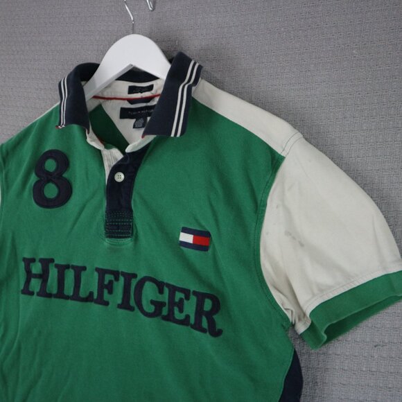 Tommy hilfiger Embroidered Patch Polo Tee Mens Large - Picture 4 of 8